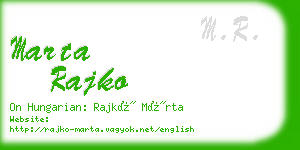 marta rajko business card